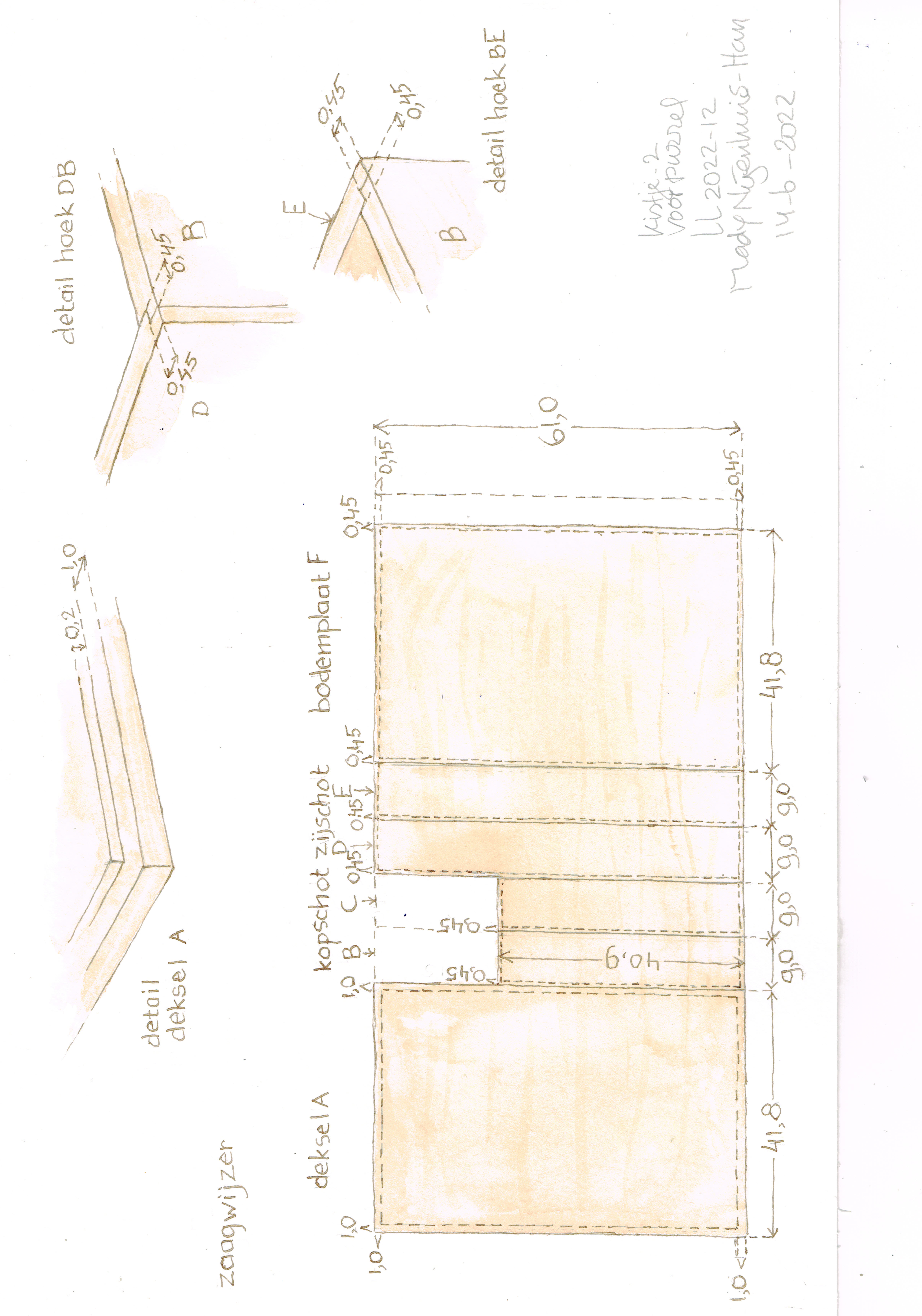 Werktekening van vloerpuzzel